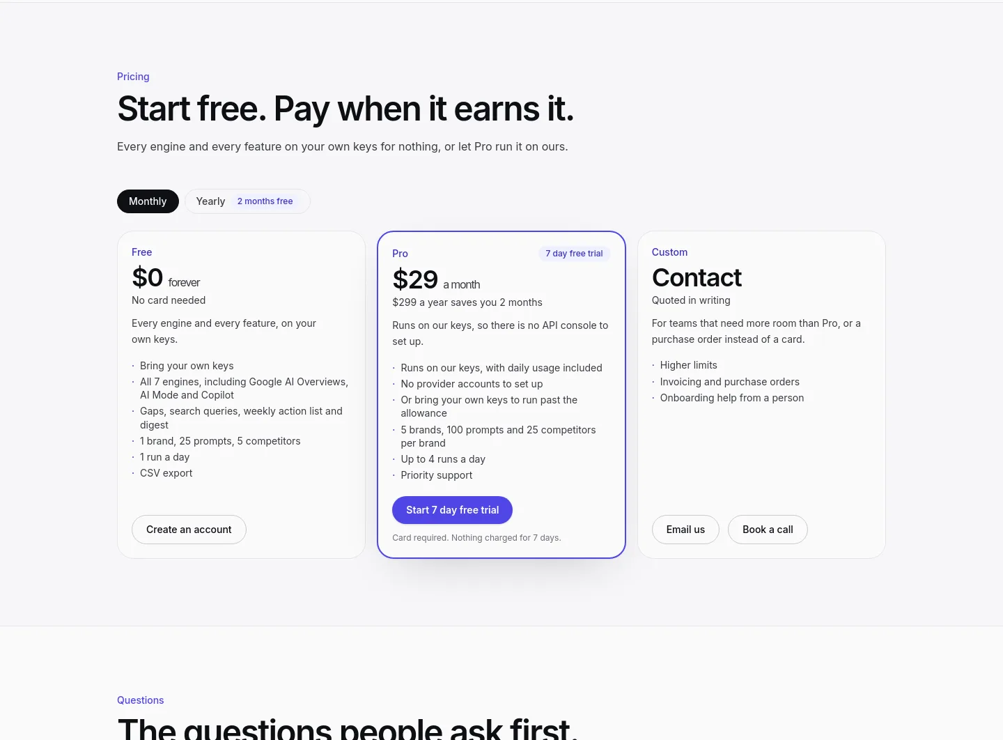 citeprism.com Pricing section