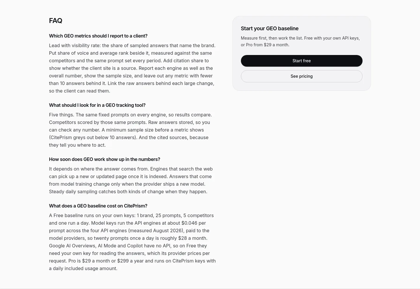 citeprism.com FAQ section