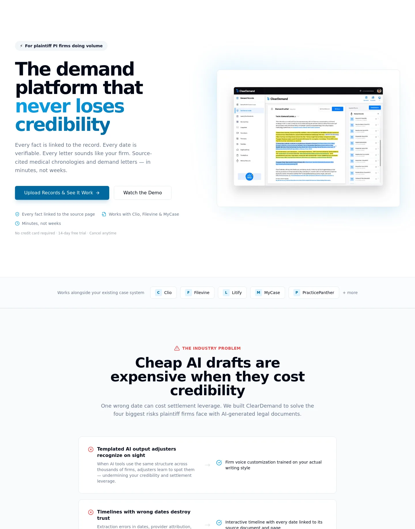 cleardemand.io — a real Hero section