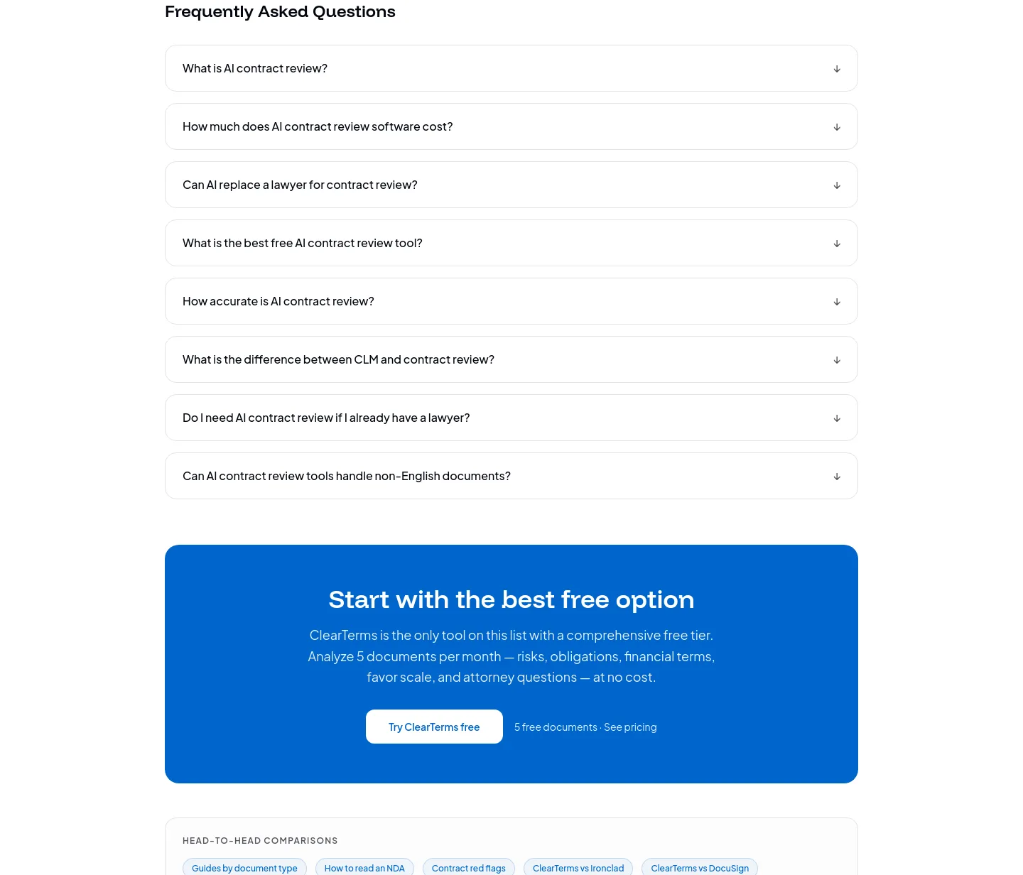 clearterms.co FAQ section