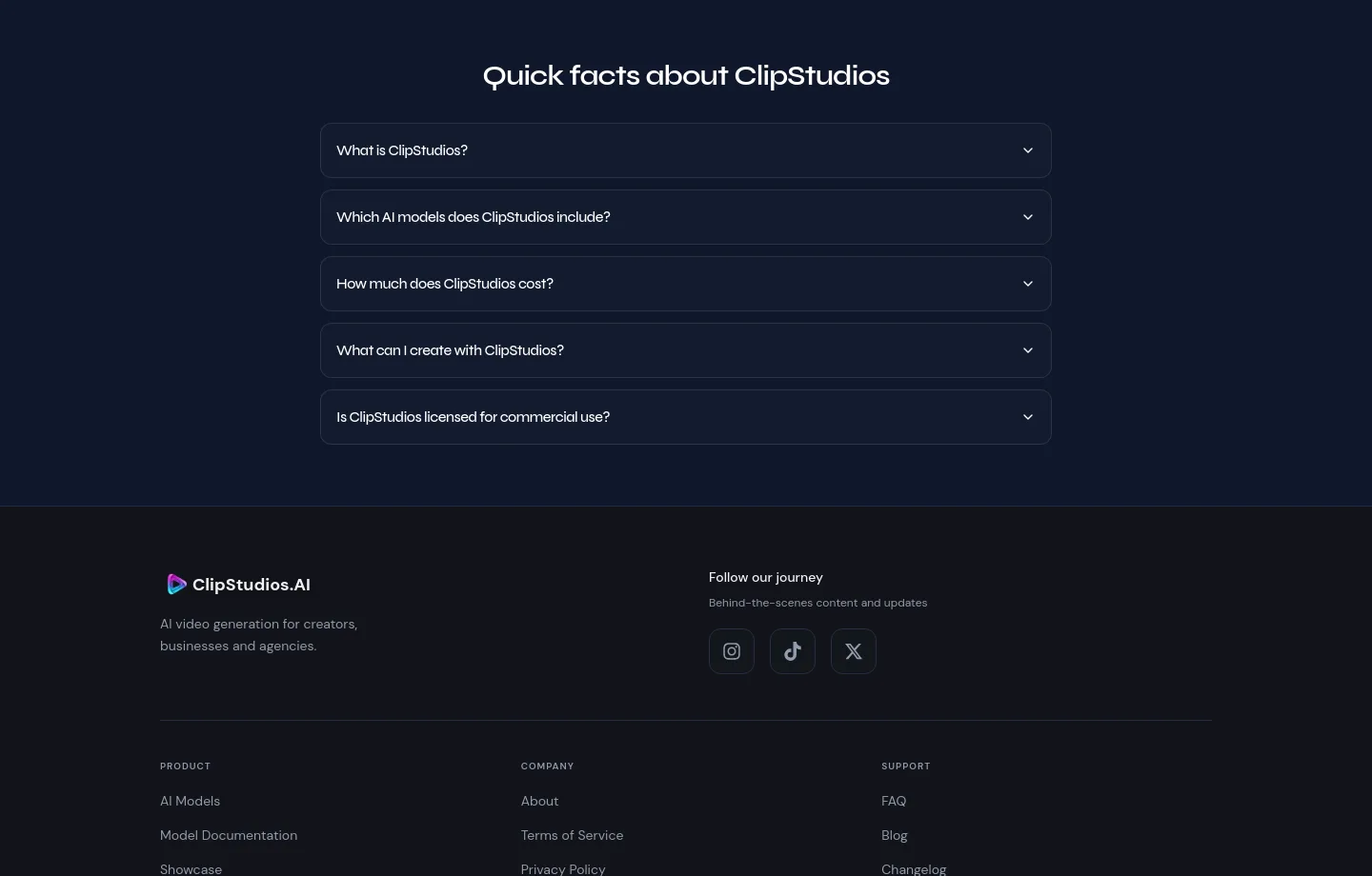 clipstudios.ai FAQ section