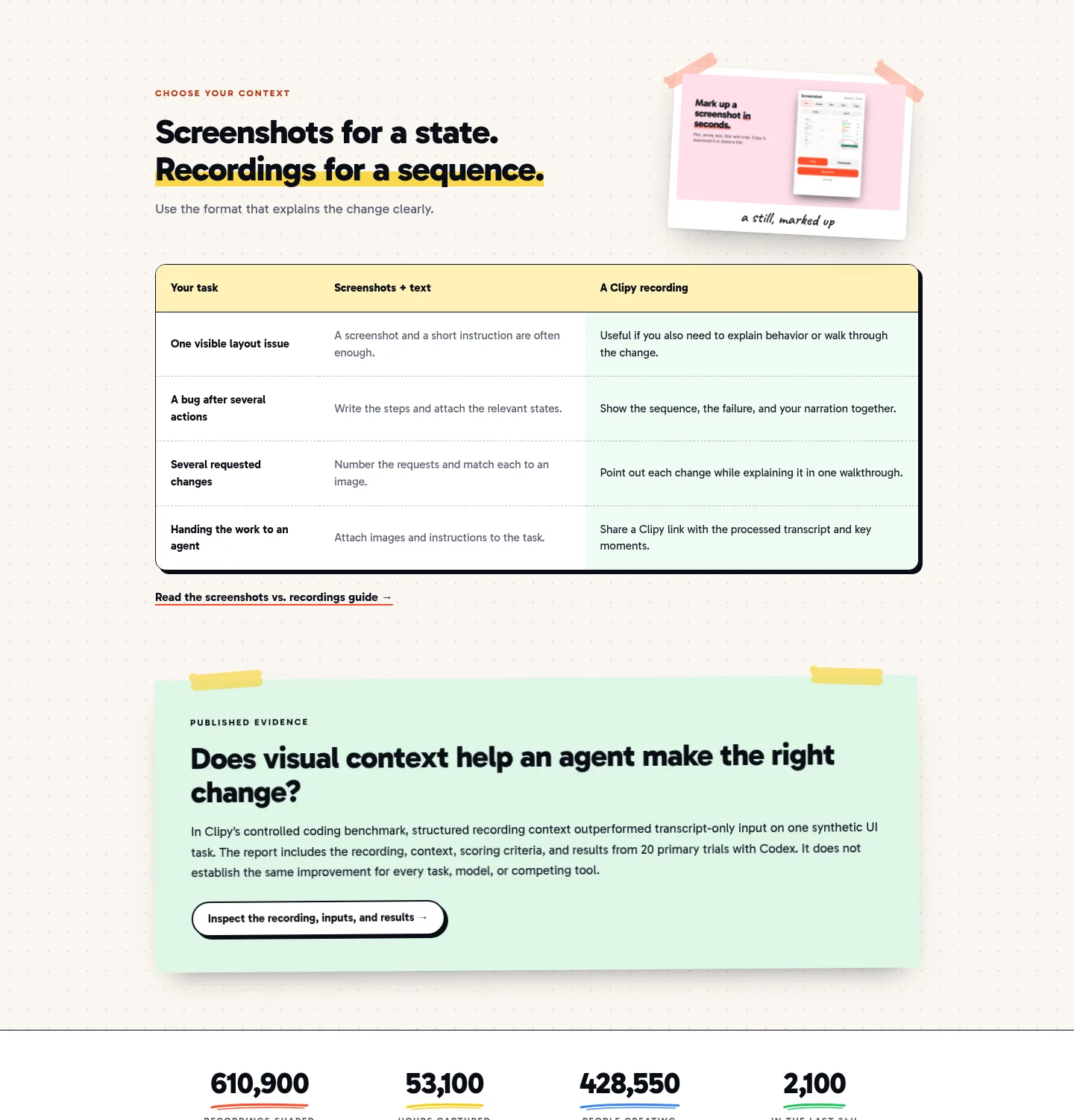clipy.online — a real Comparison section