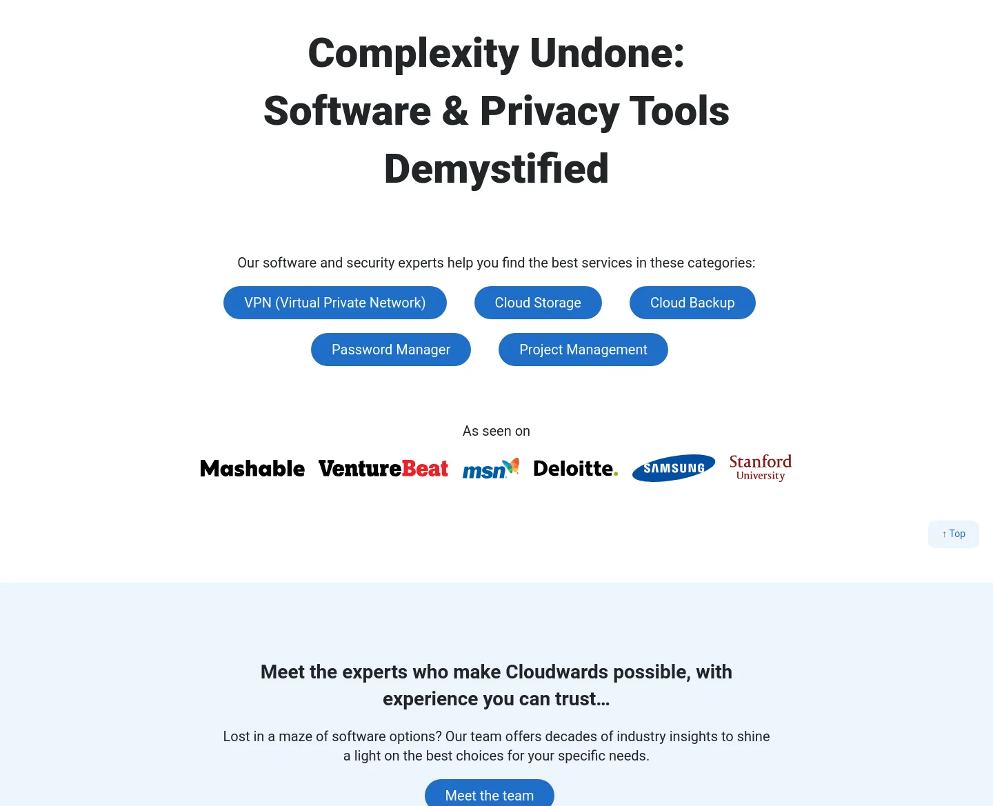 cloudwards.net Hero section