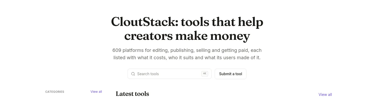 cloutstack.net — a real Hero section
