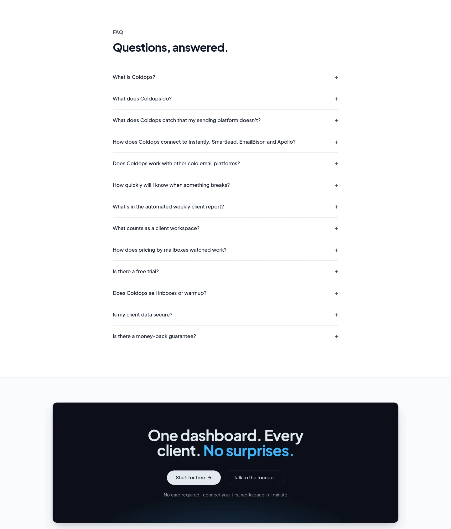 coldops.io FAQ section