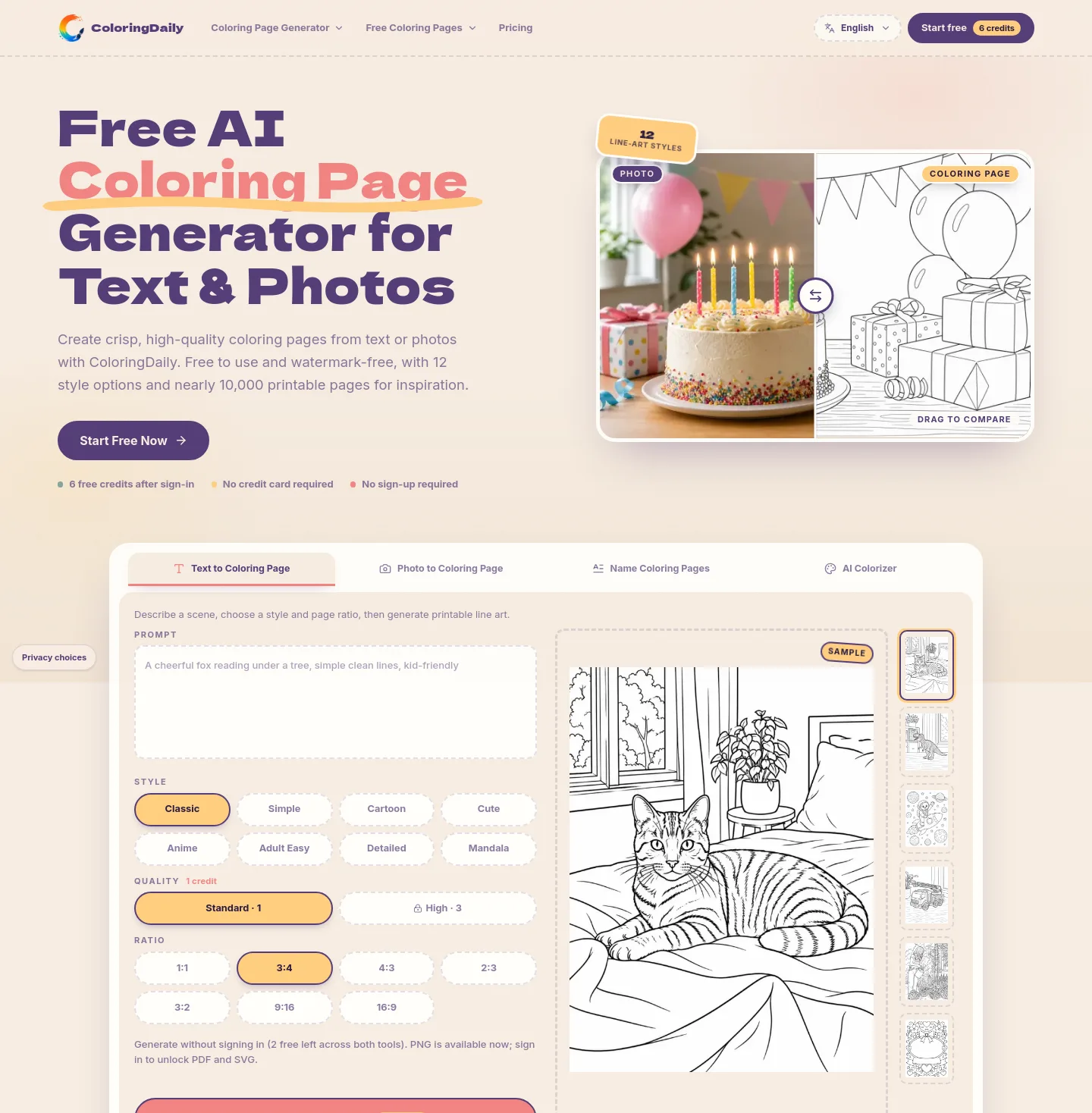 coloringdaily.com — a measured funnel