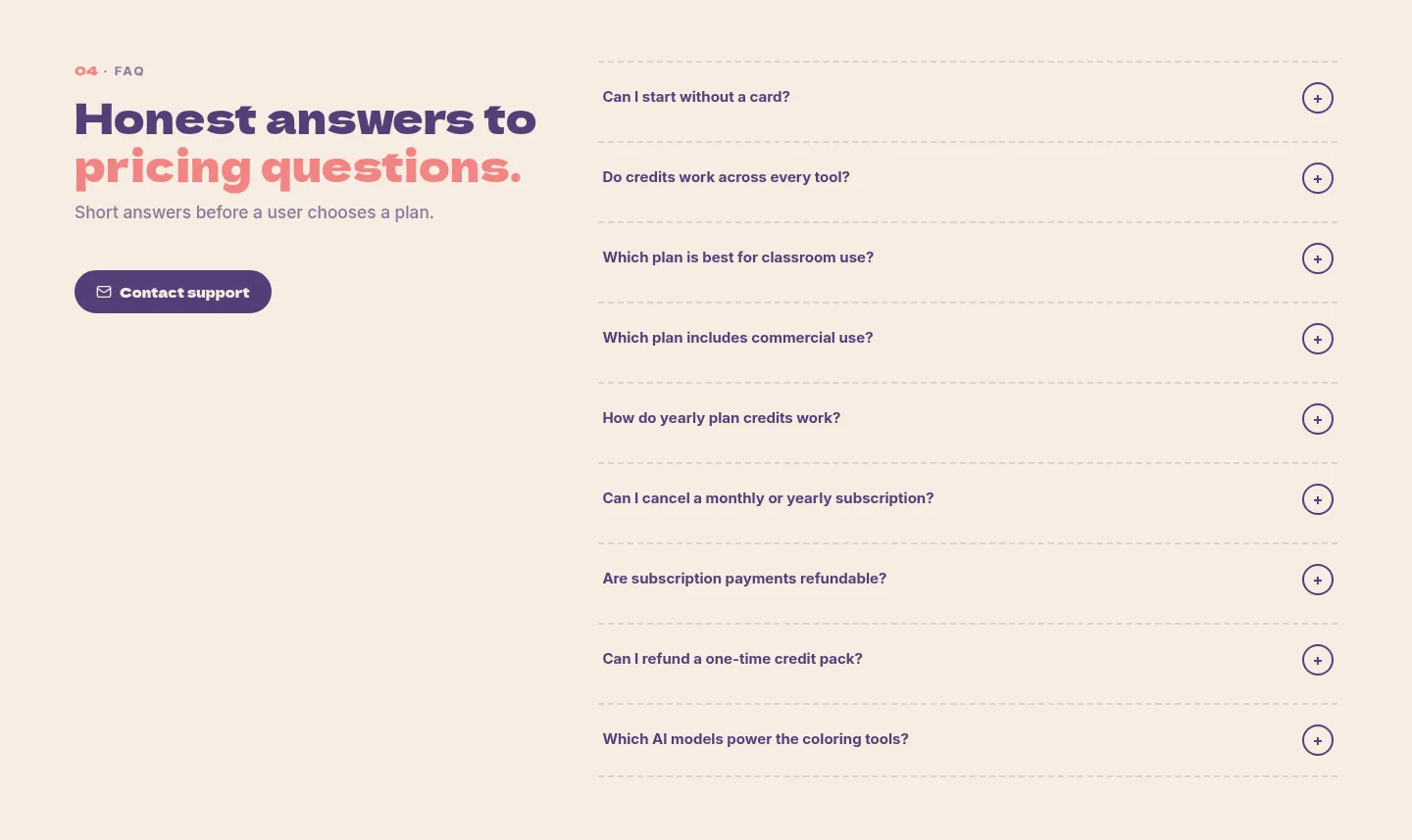 coloringdaily.com — a real FAQ section