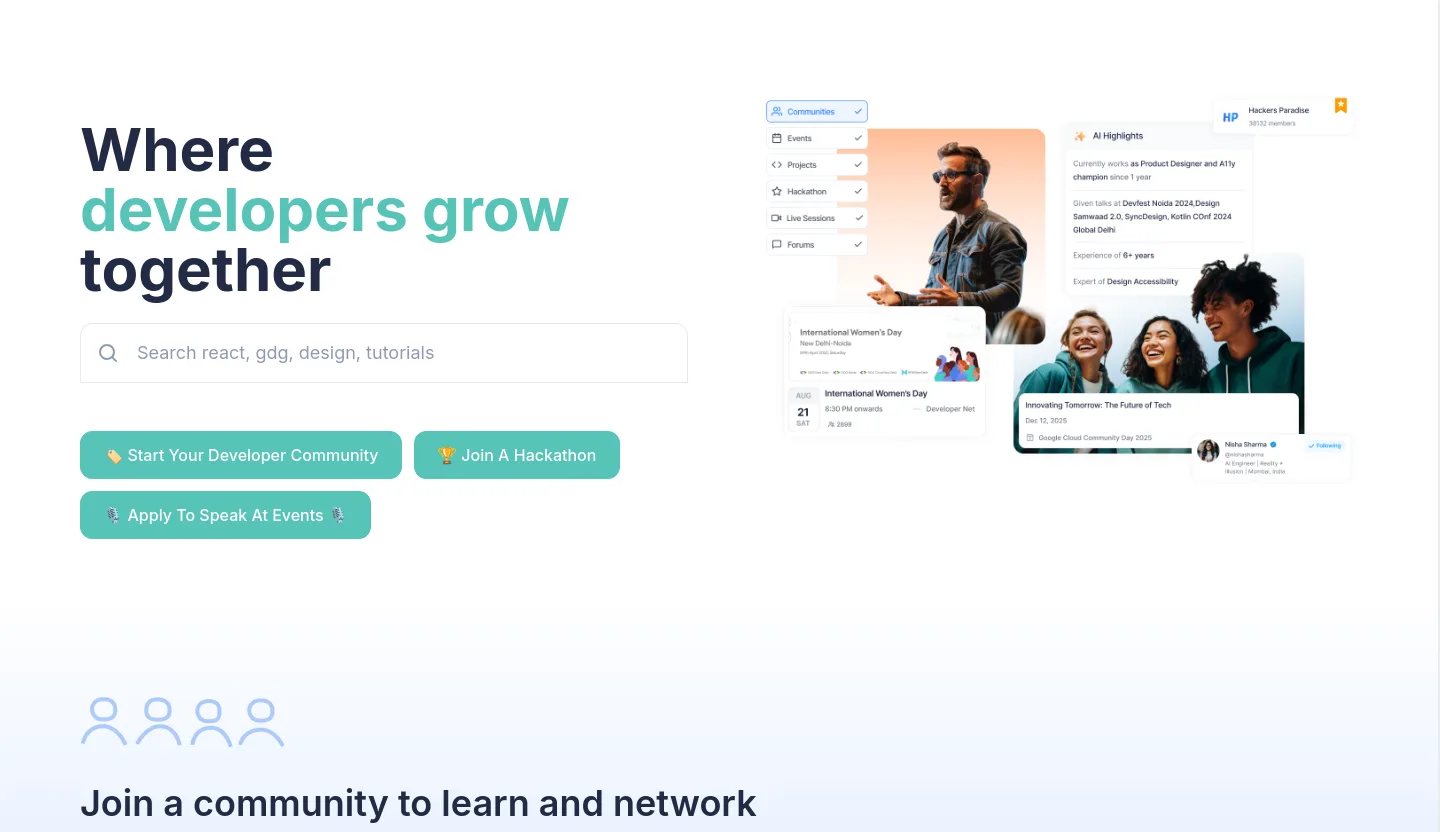 commudle.com — a real Hero section