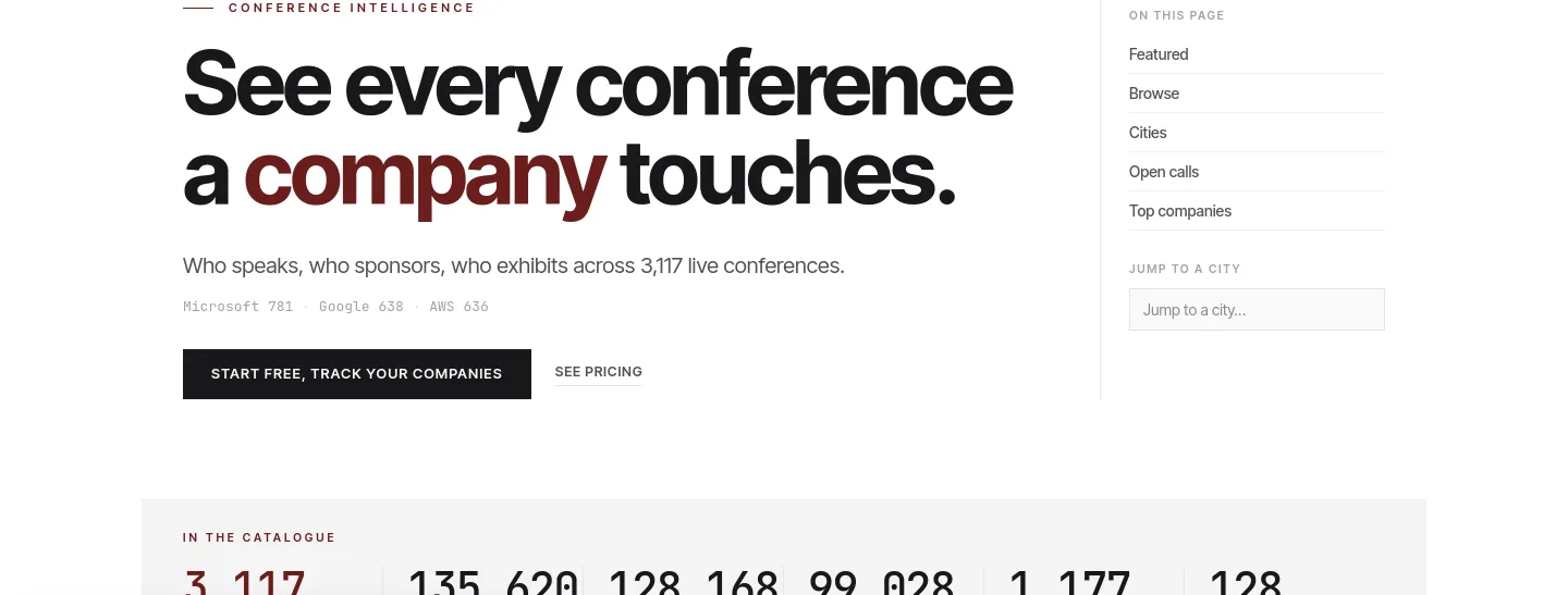 conferencegrid.com — a real Hero section