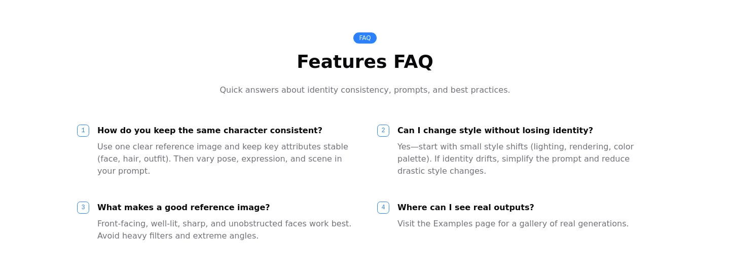 consistentcharacterai.com FAQ section