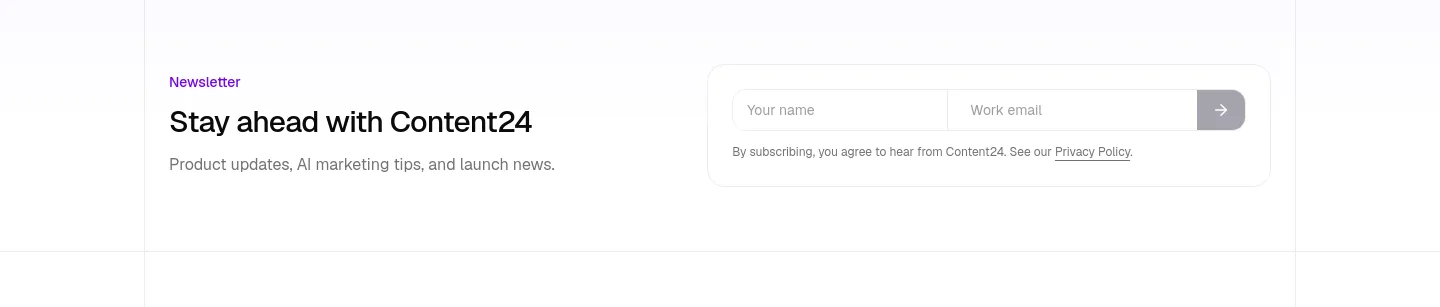 content24.ai Email Capture section