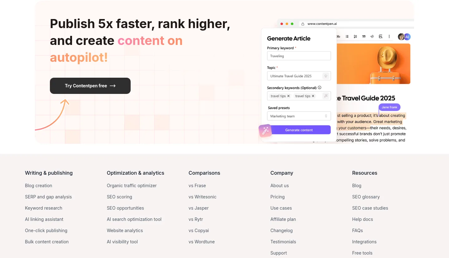 contentpen.ai CTA section