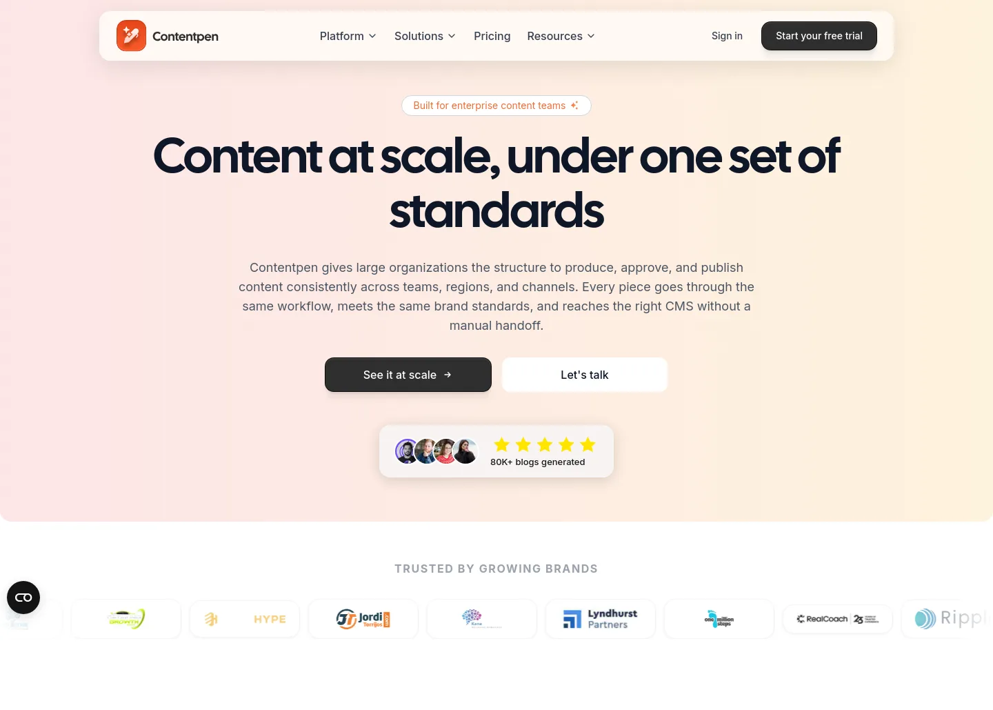 contentpen.ai Hero section