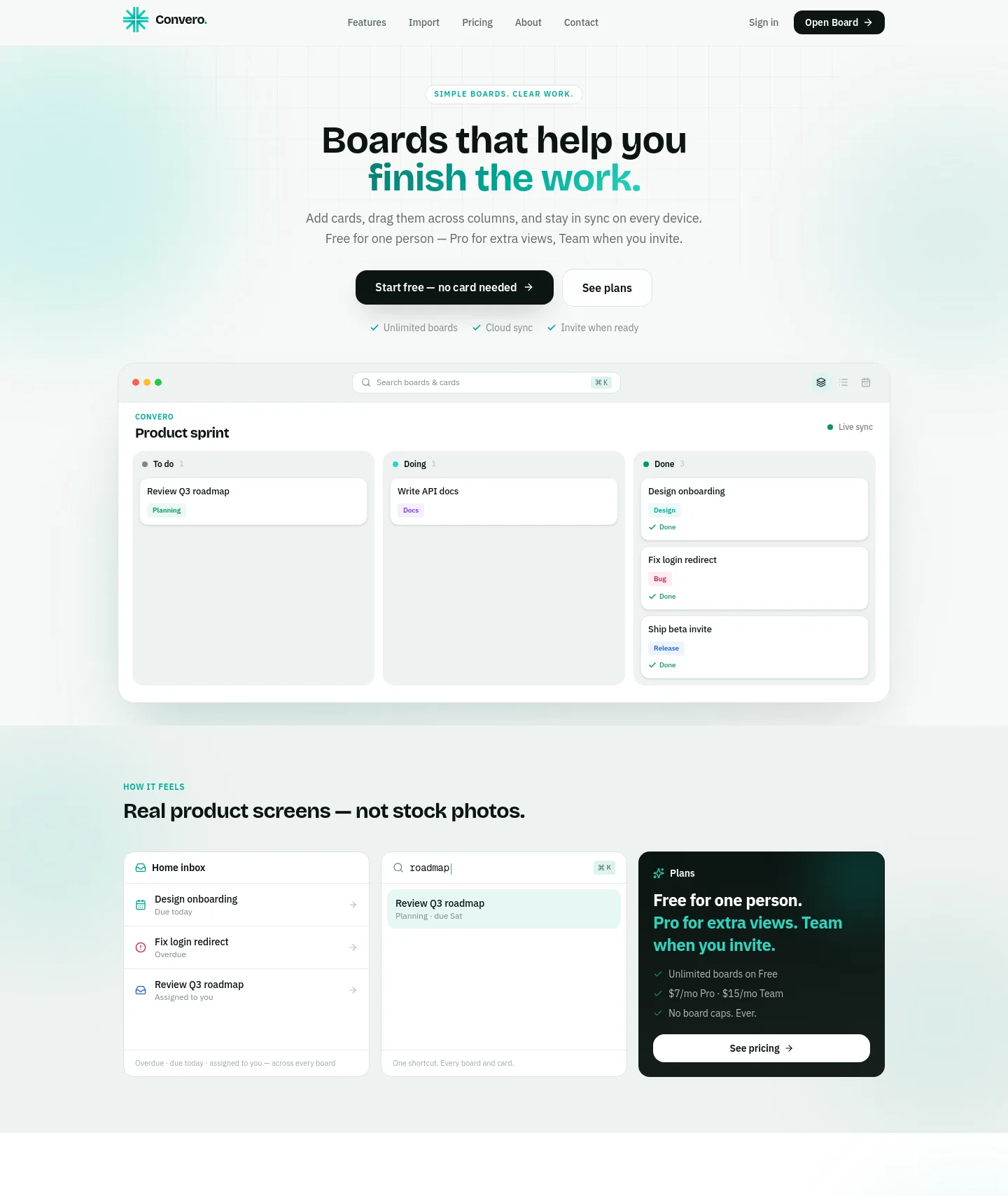 convero.xyz — a measured funnel