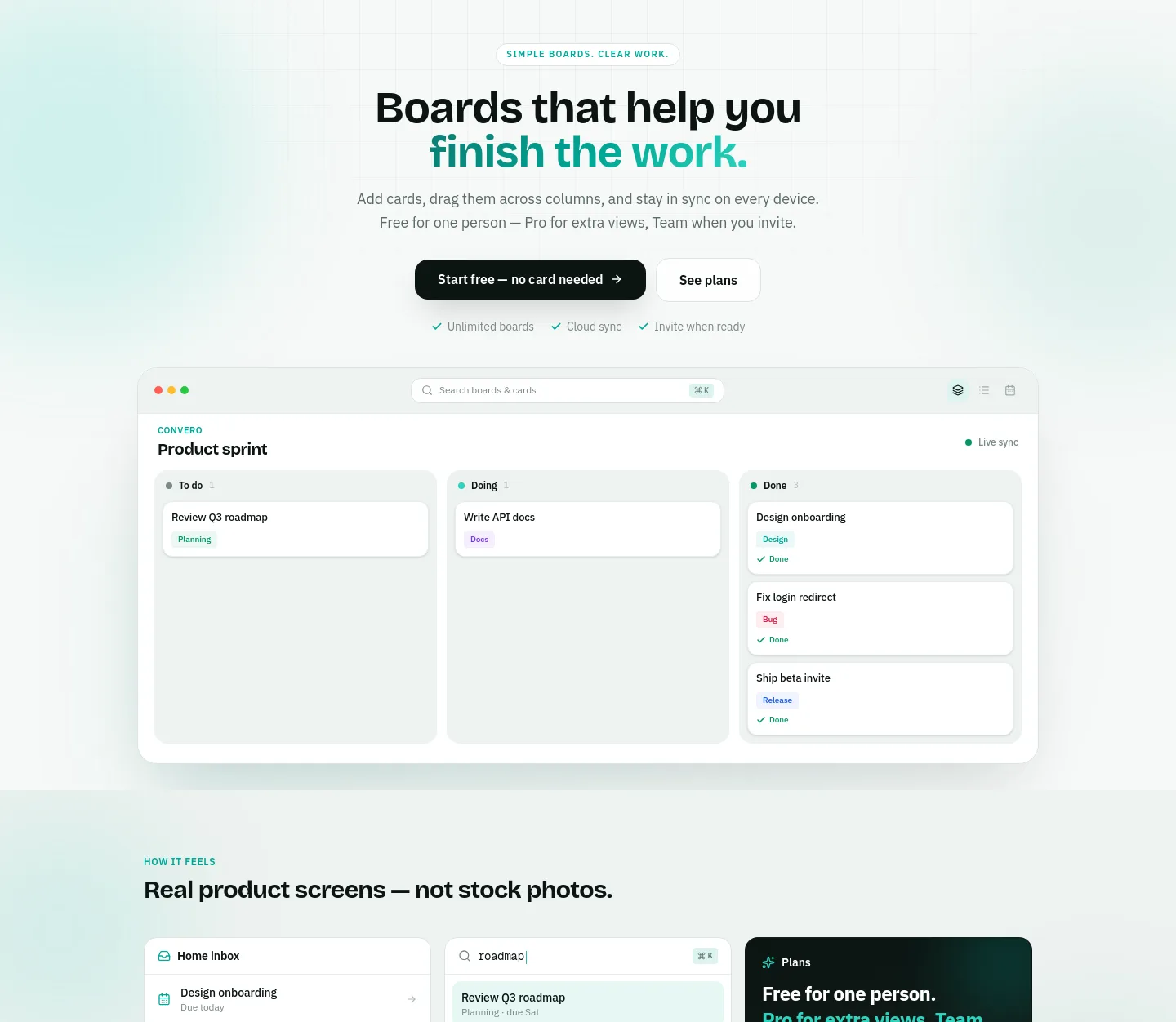 convero.xyz — a real Hero section