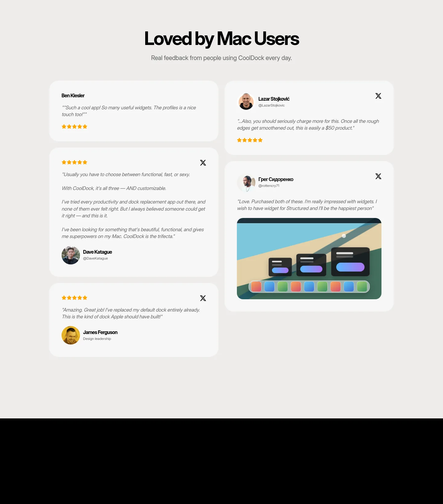 cooldock.app — a real Logo Wall section