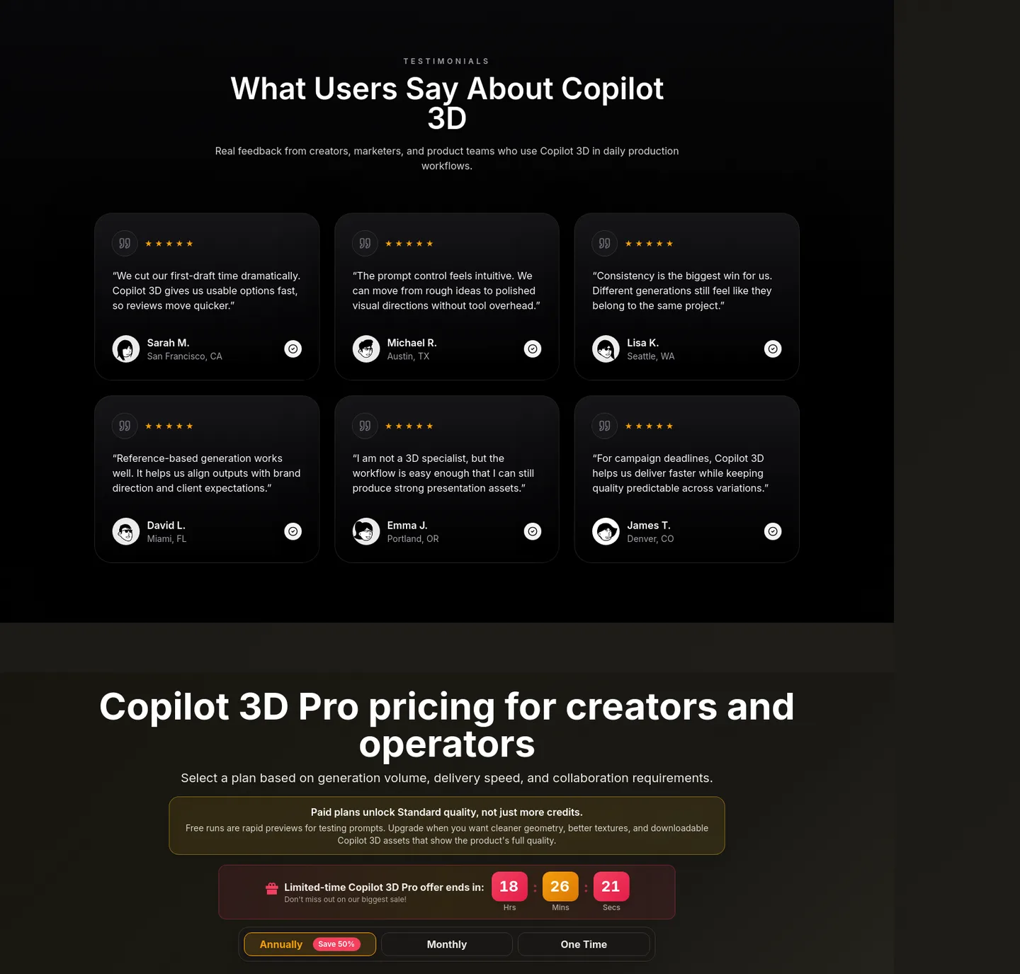 copilot3d.org Reviews section