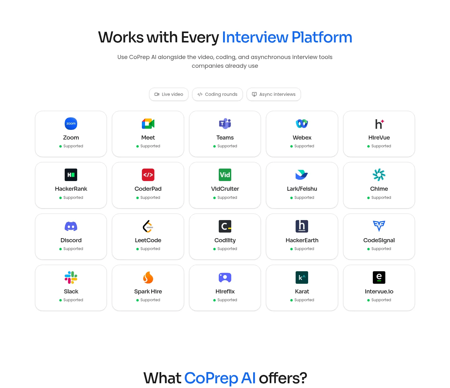 coprep.ai testimonial grid