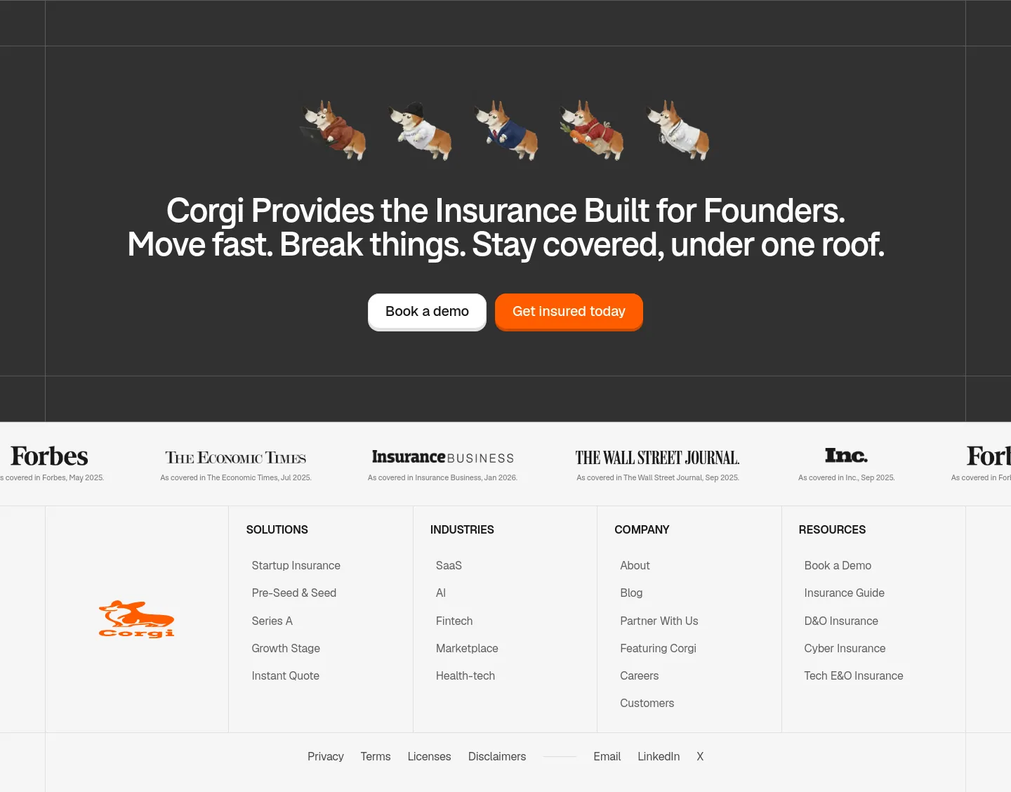 corgi.insure — a real CTA section