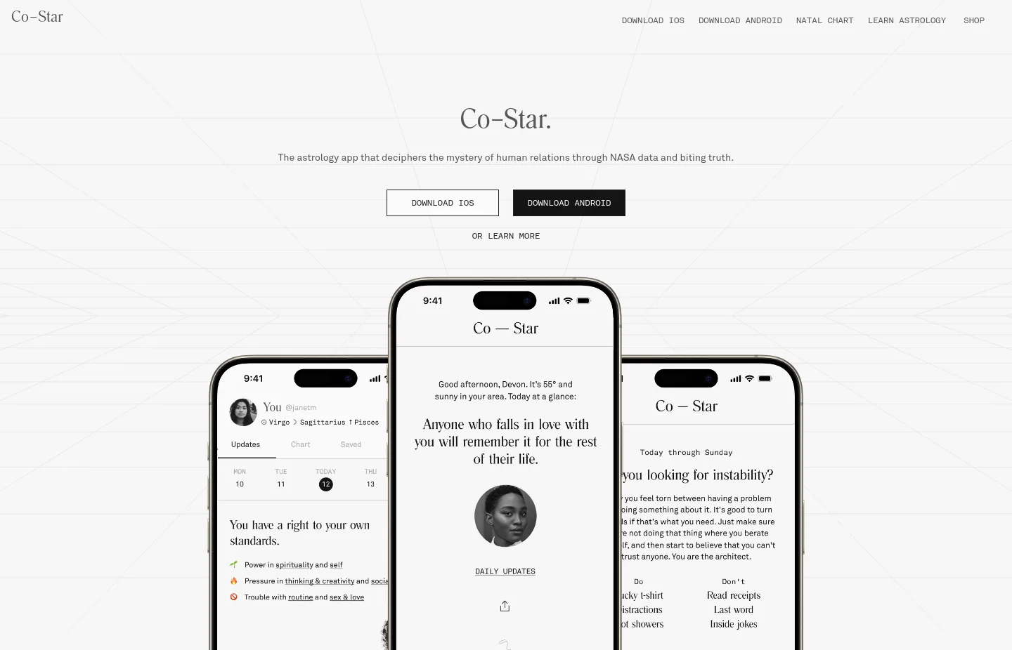 costarastrology.com — a real Hero section