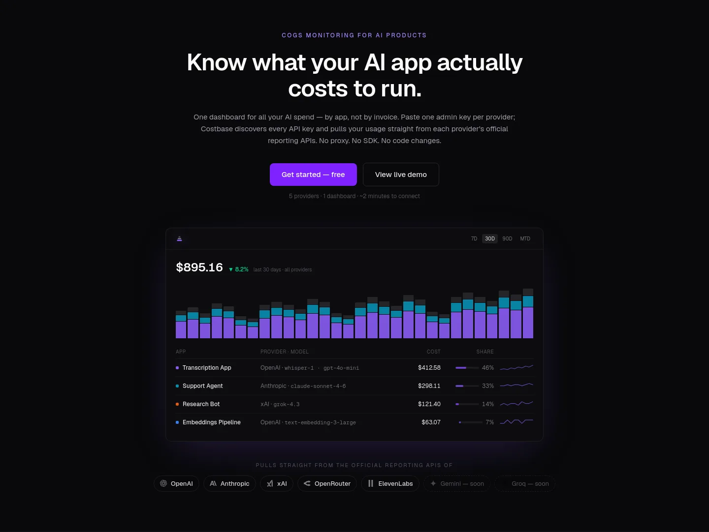 costbase.co — a real Hero section