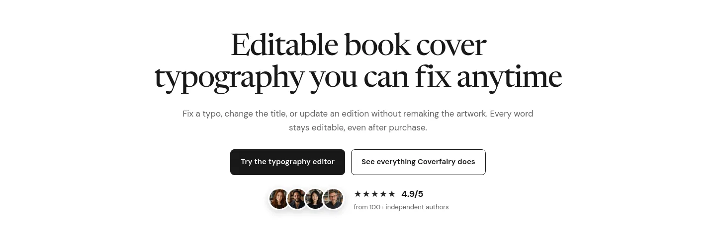 coverfairy.com Hero section