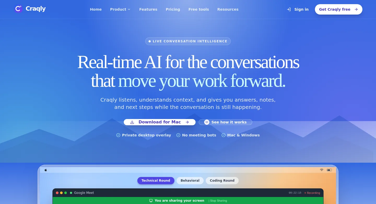 craqly.com — a real Hero section