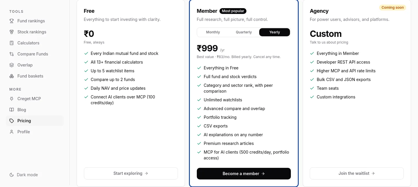 creget.com Features section