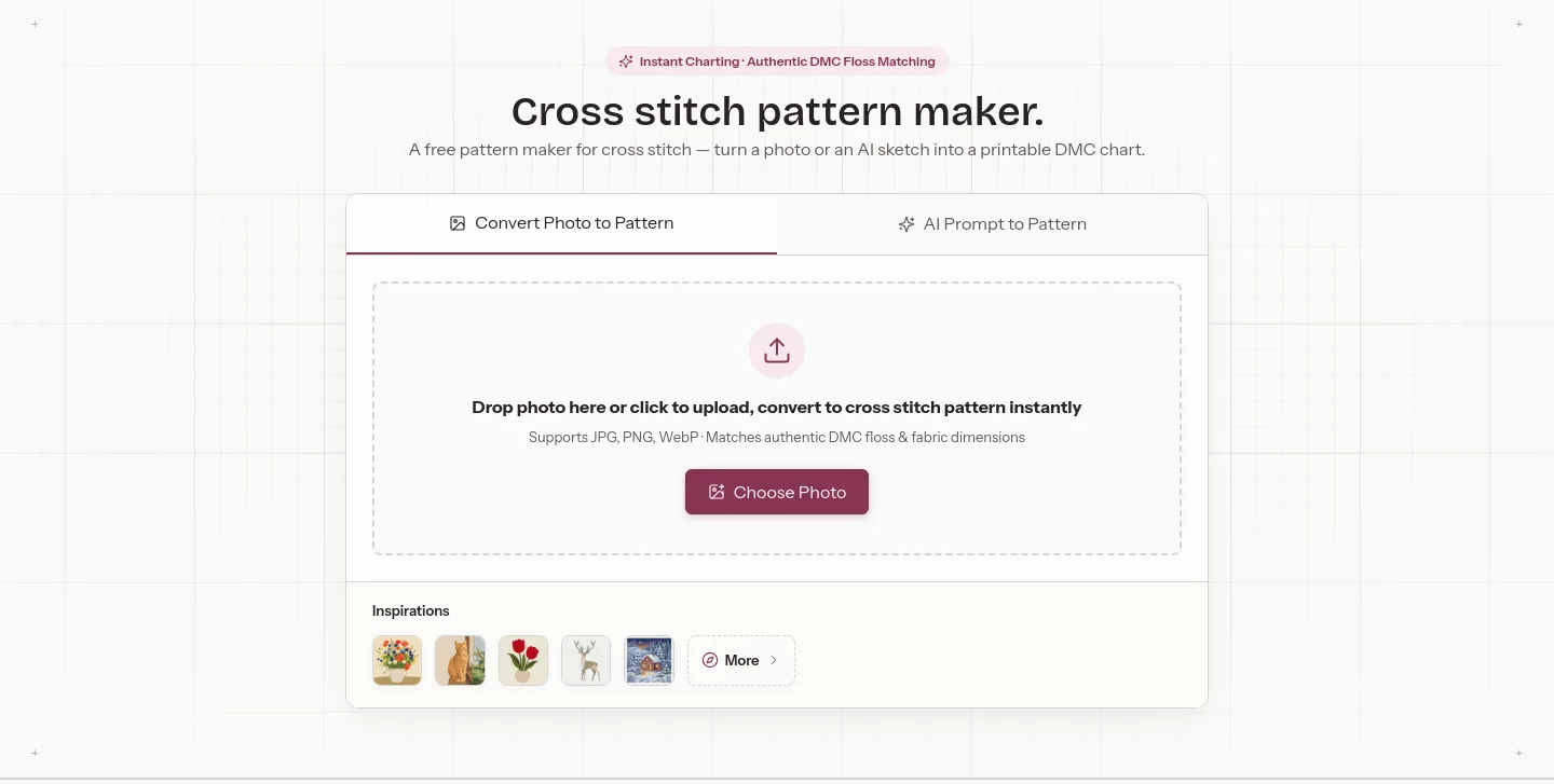 crossstitchpatternmaker.app — Hero