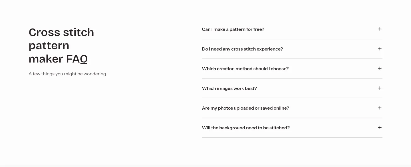 crossstitchpatternmaker.app — FAQ