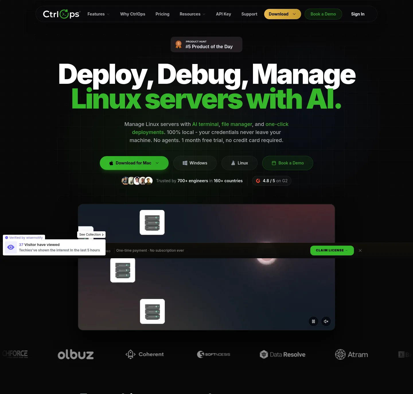 ctrlops.io — a real Hero section