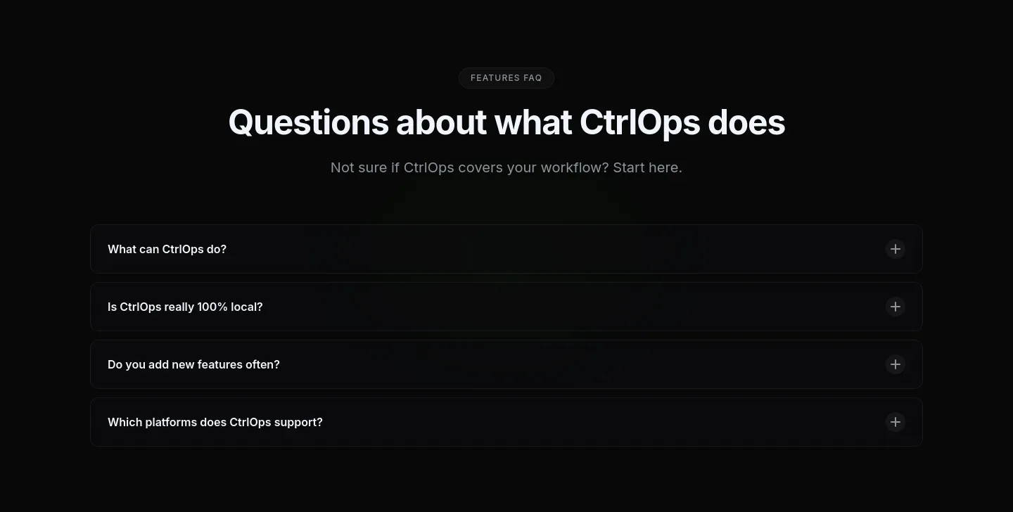 ctrlops.io FAQ section