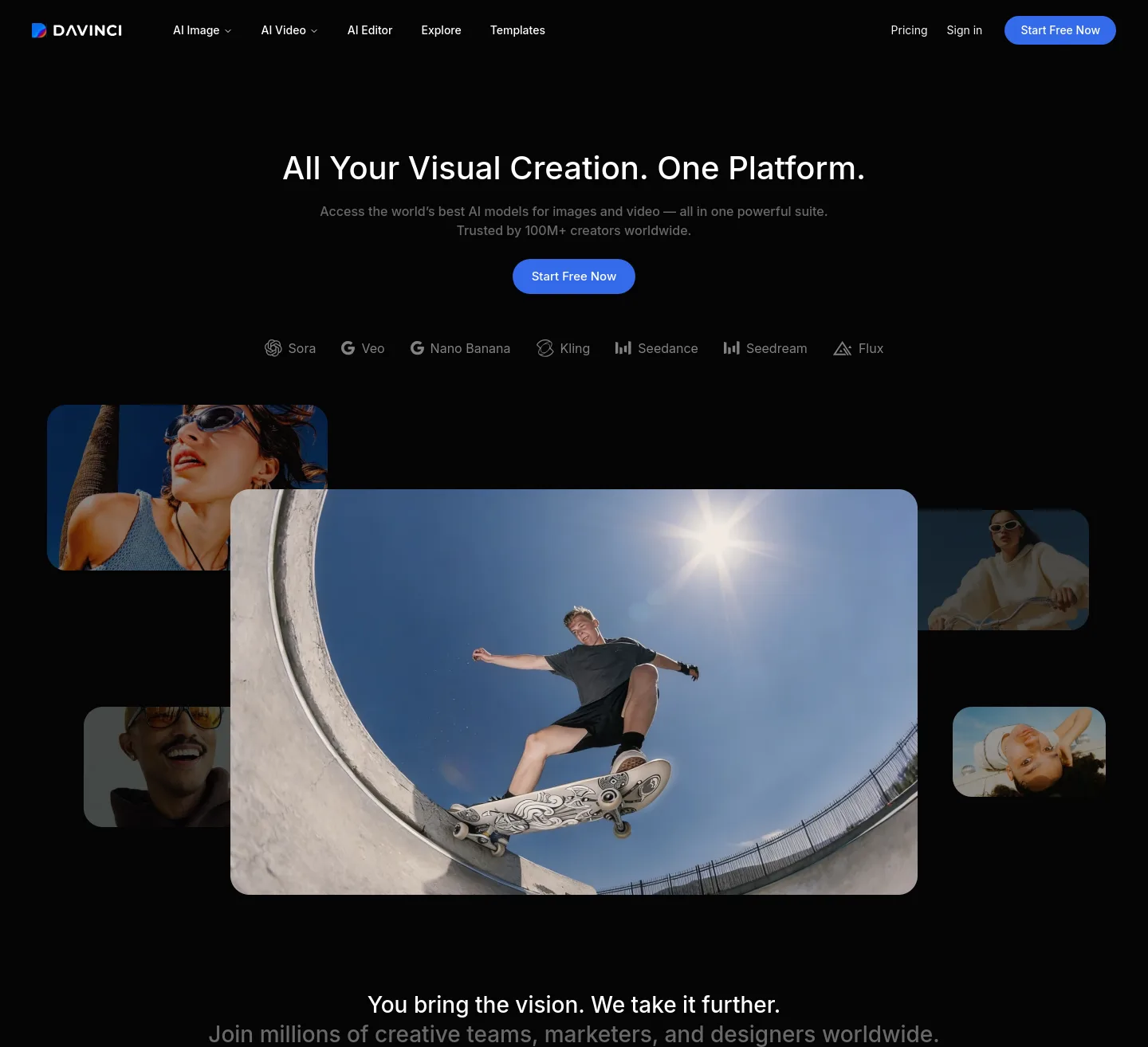davinci.ai — a measured funnel