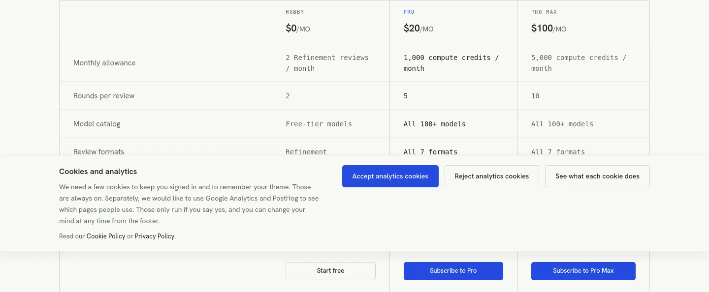 debate.tellodb.com Pricing section