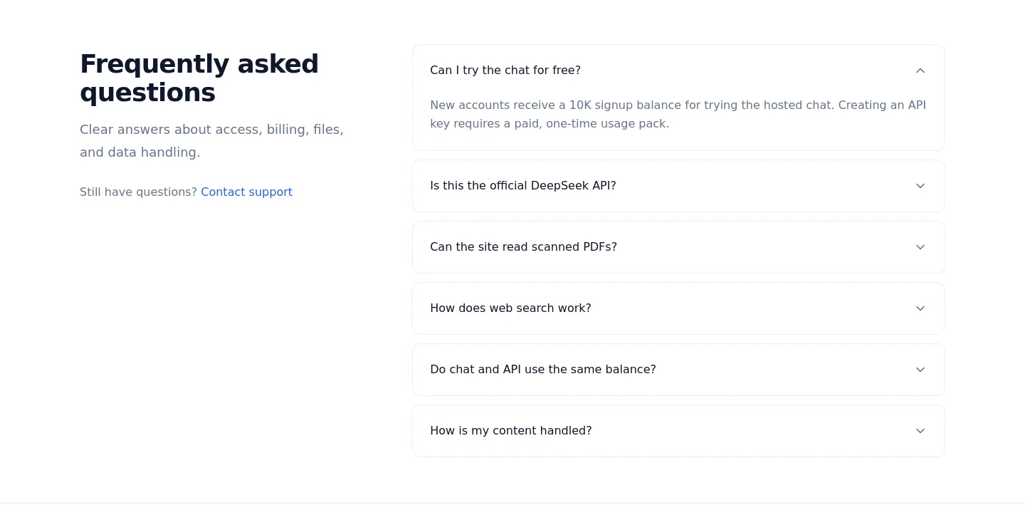 deepseek-v4.io FAQ section