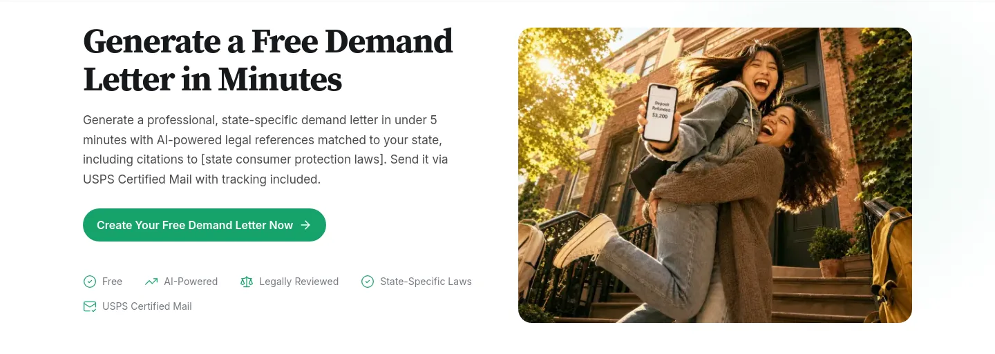 demandletter.ai — a real Hero section