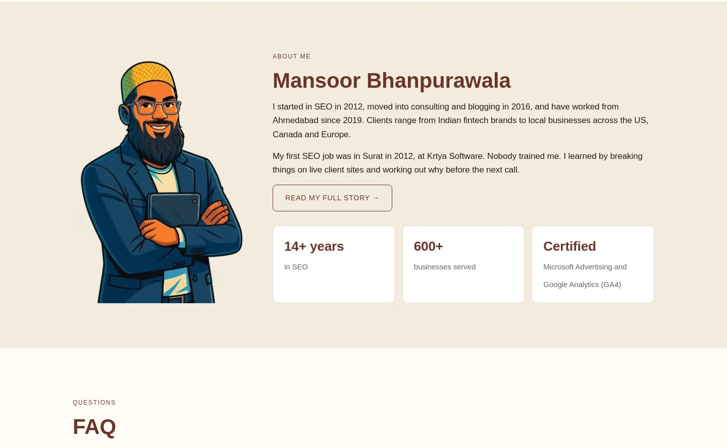 digitalmansoor.com — a real Stats section