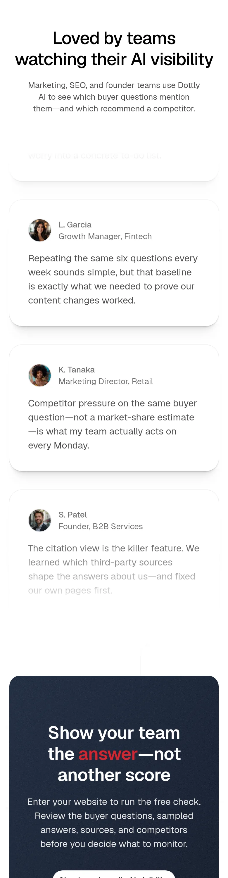 dottlyai.com — a real Logo Wall section