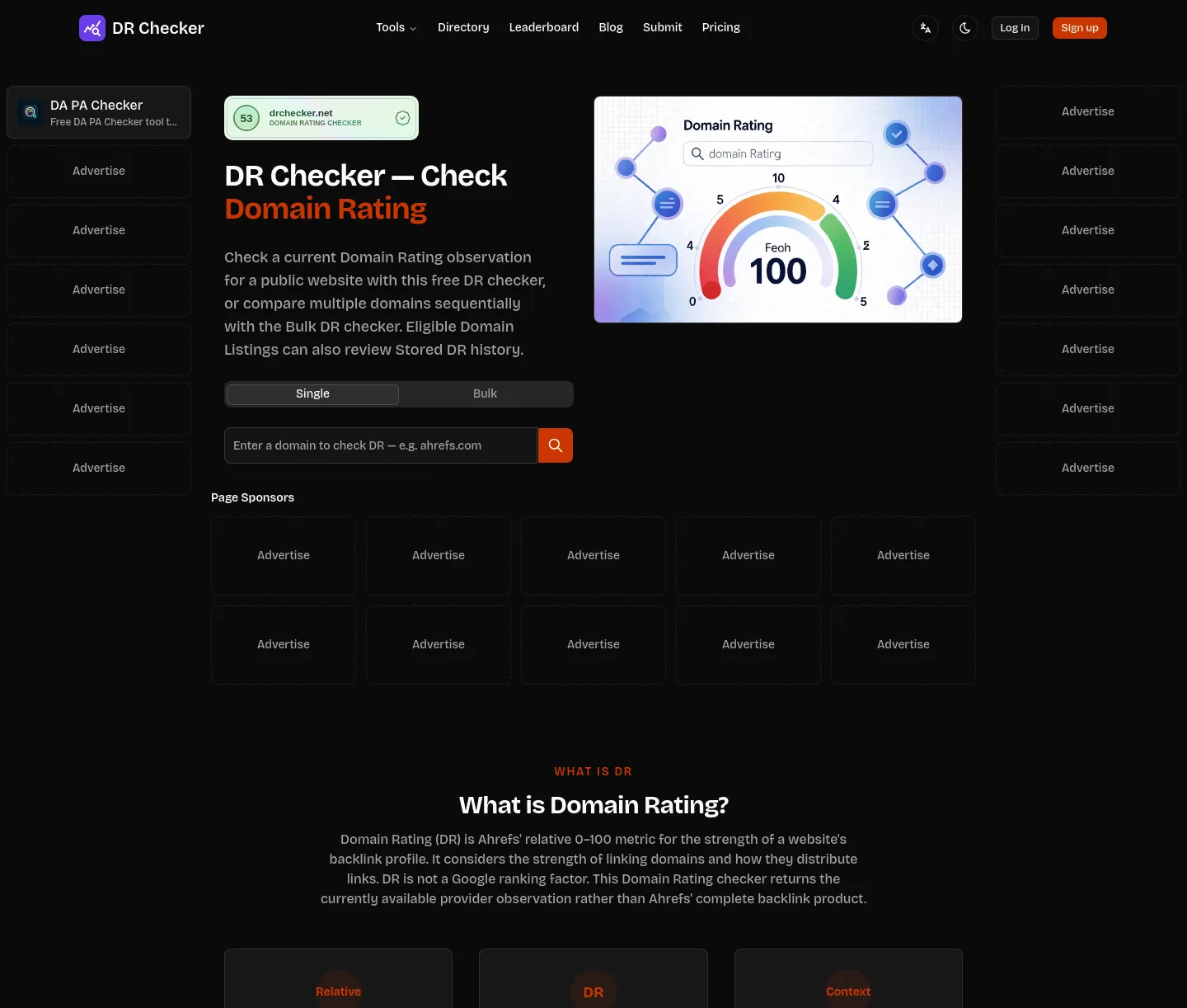 drchecker.net — a measured funnel