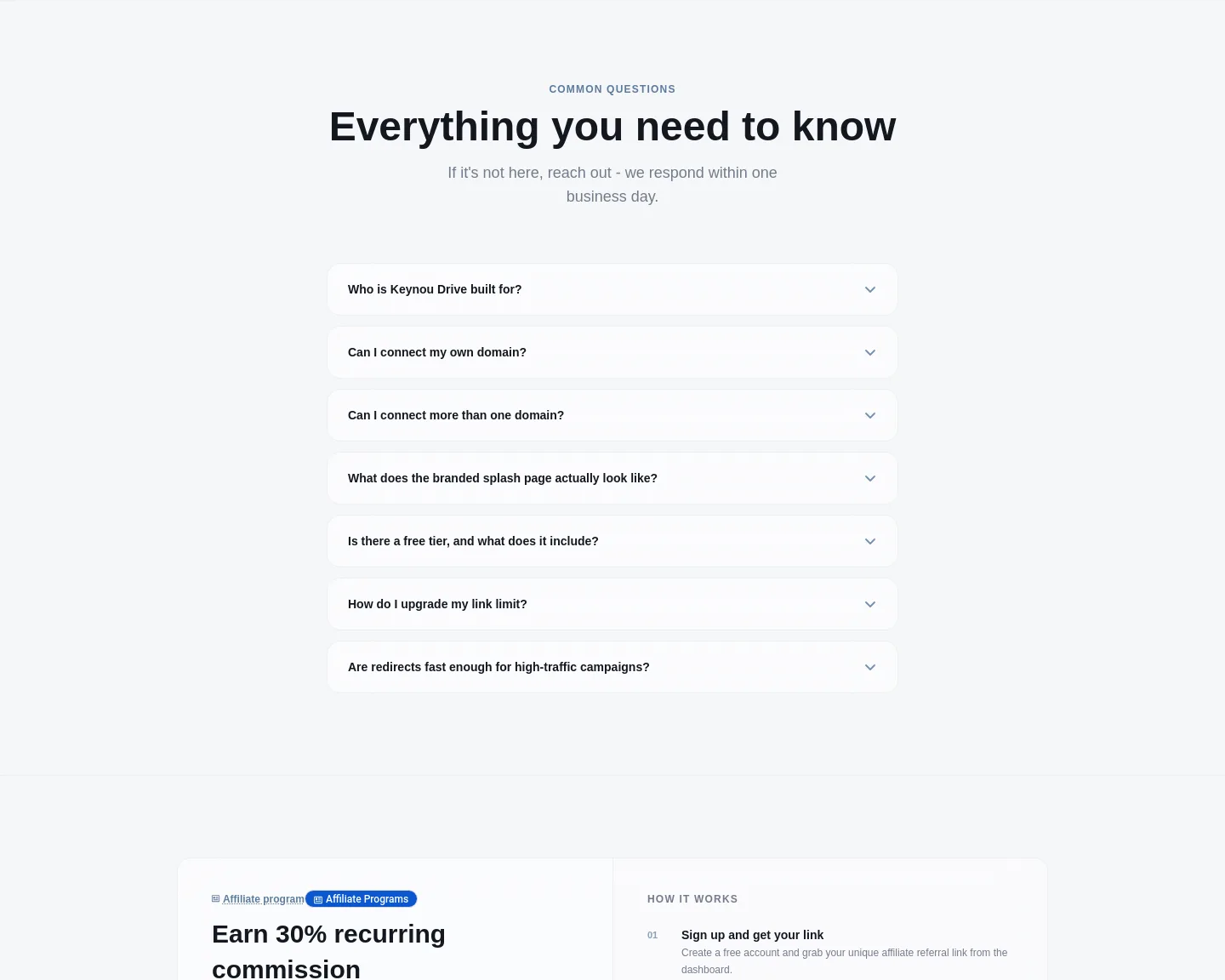 drive.keynou.com FAQ section