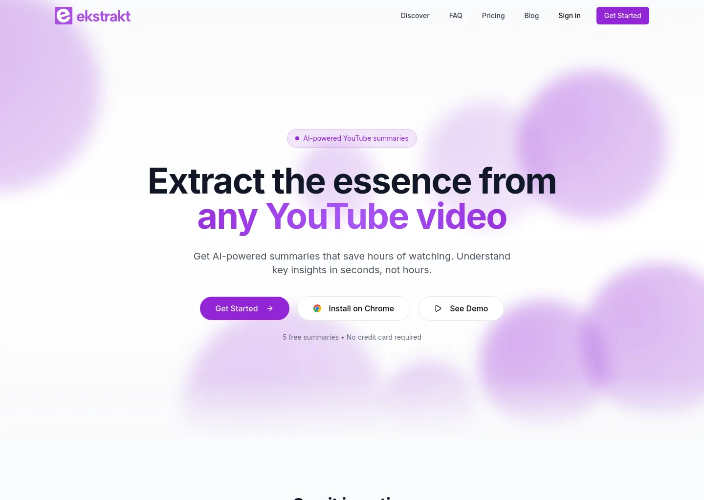 ekstrakt.app — a real Hero section