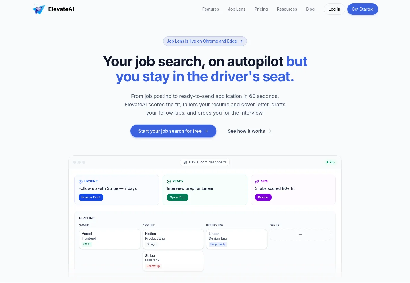 elev-ai.com Hero section
