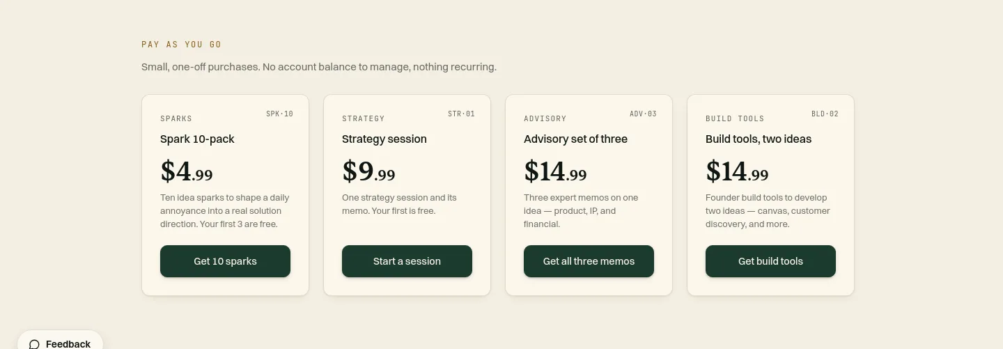 entredash.com Pricing section