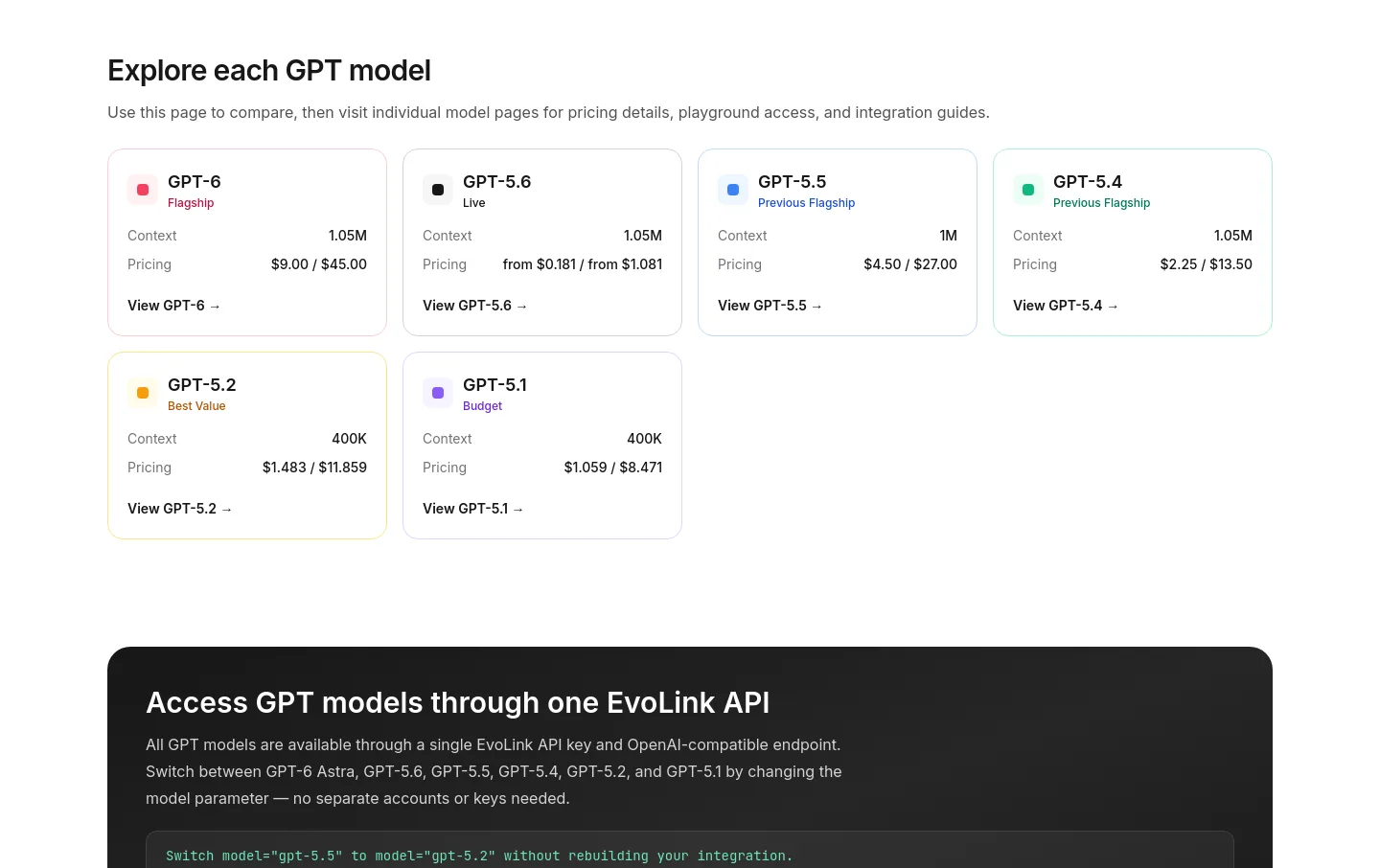evolink.ai Pricing section