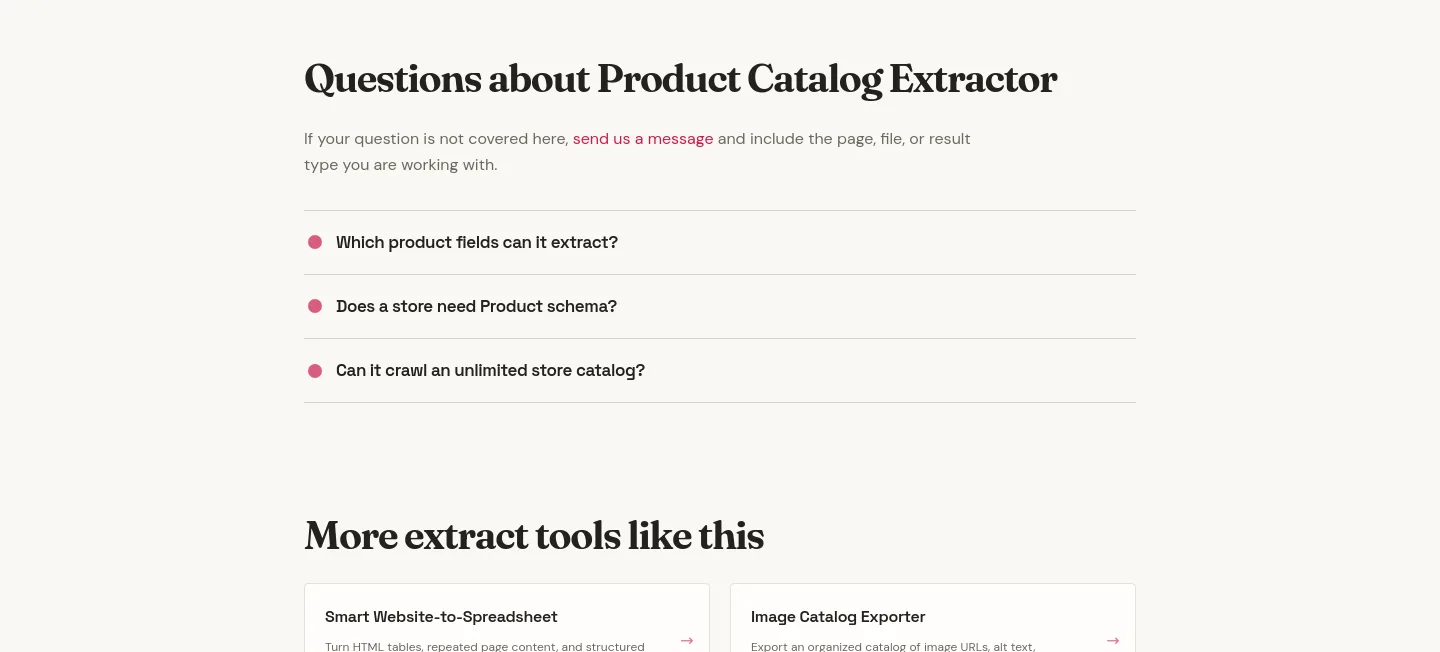 extractpics.com — a real FAQ section