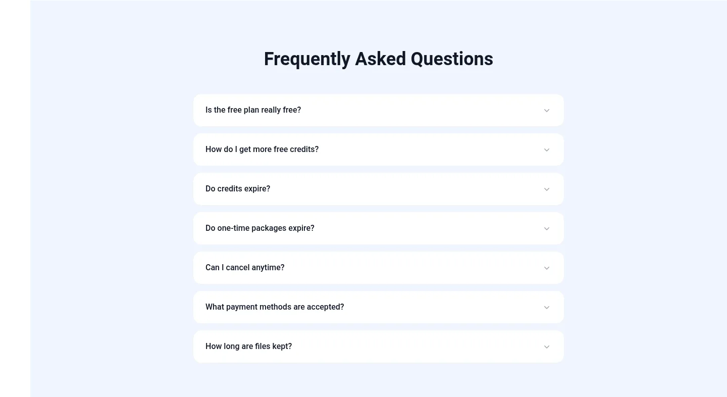 ezaudio.io — a real FAQ section