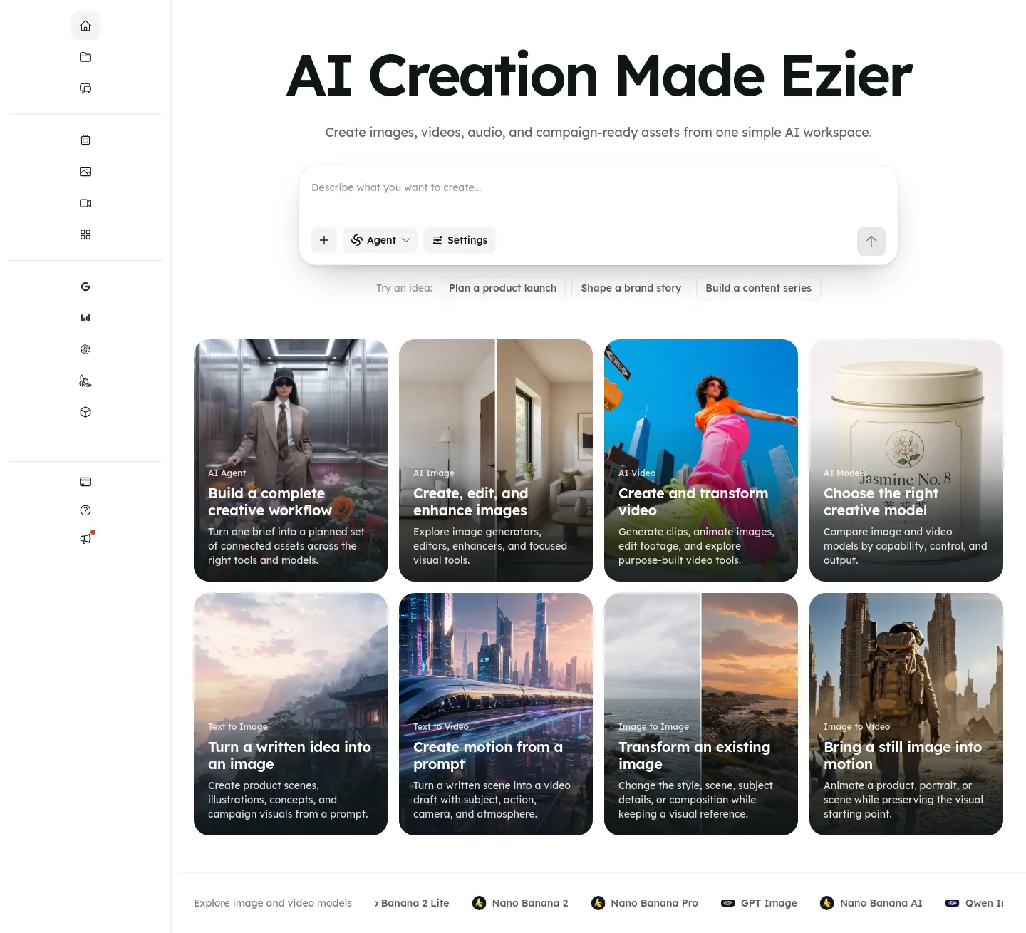 ezier.ai — a real Hero section