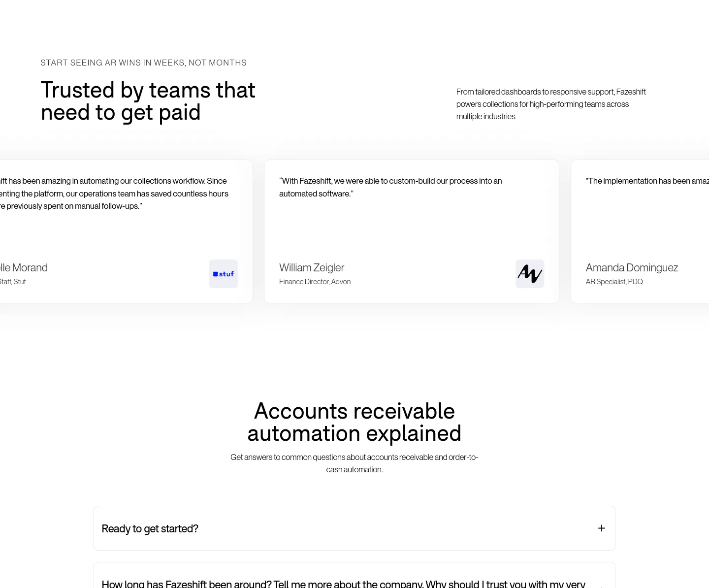 fazeshift.com — a real Logo Wall section