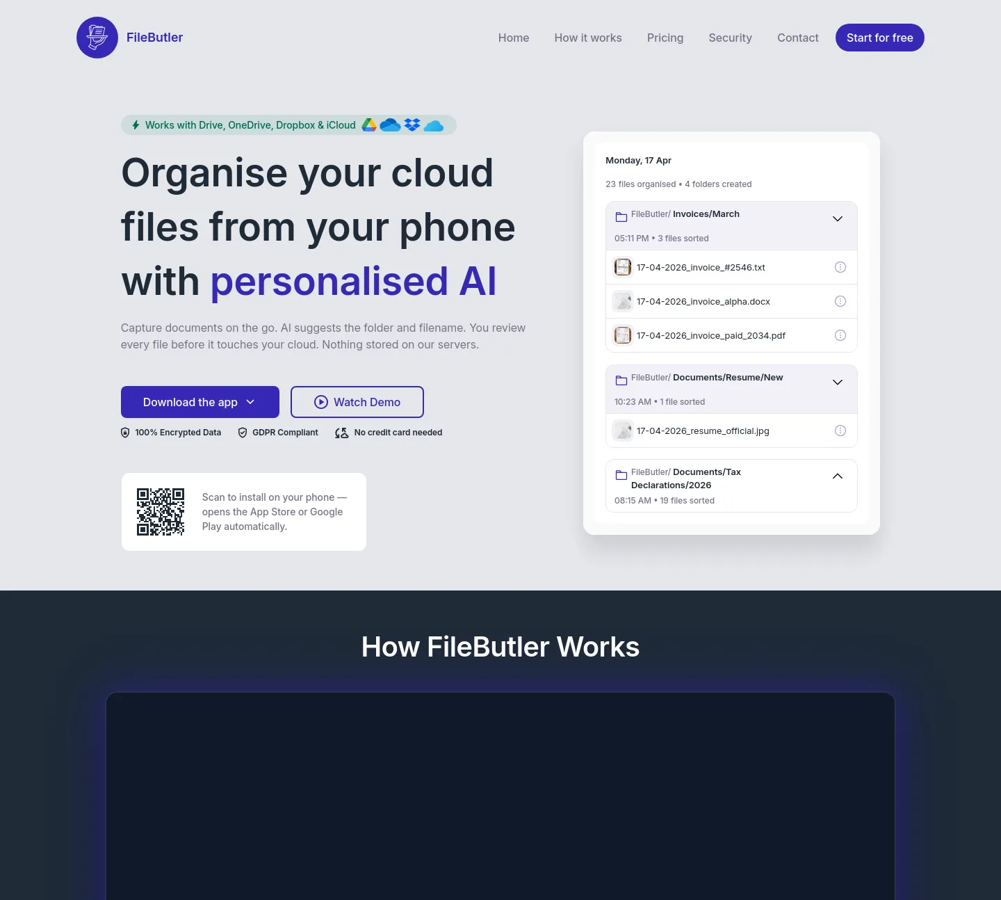 filebutler.xyz — a measured funnel