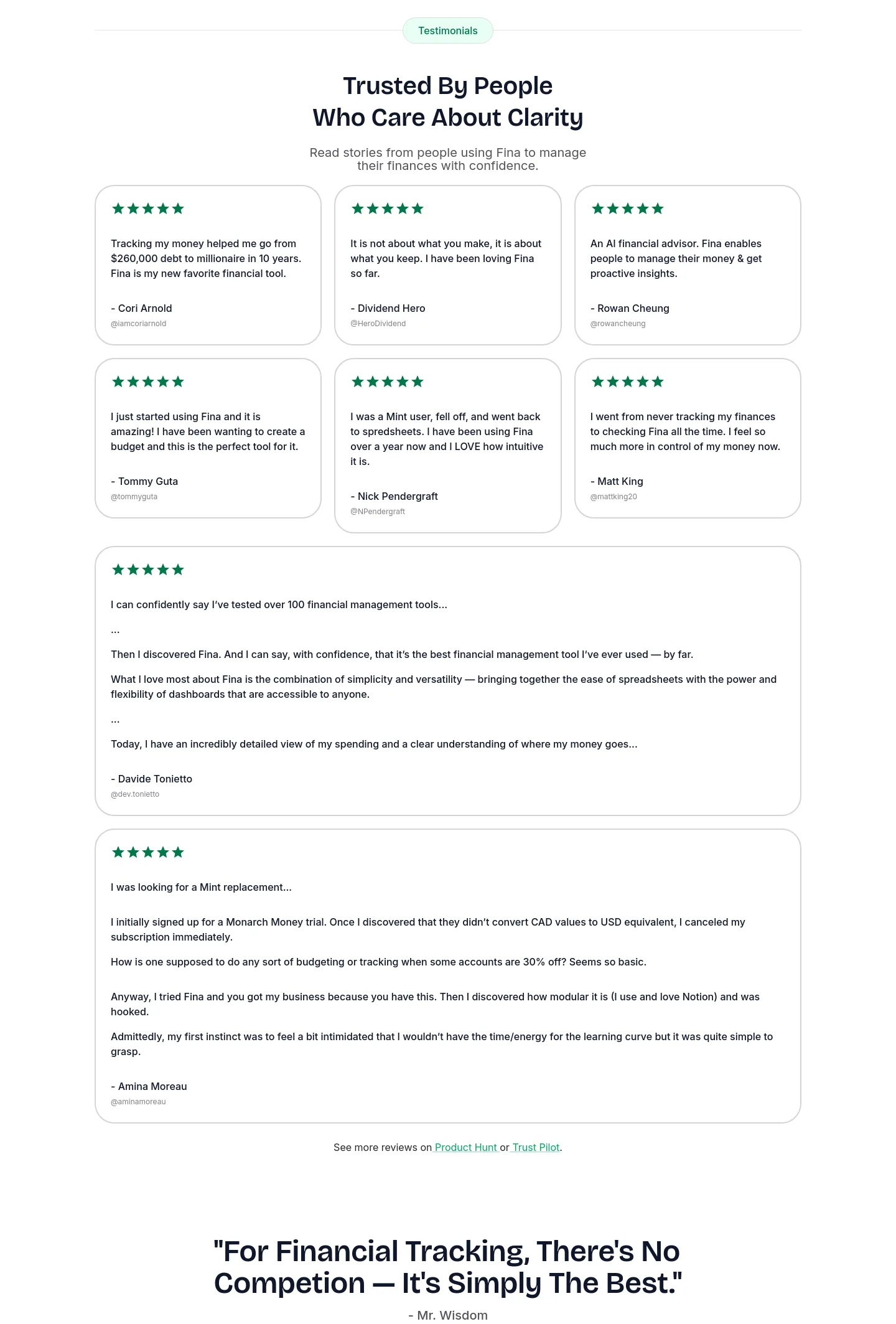 fina.money — a real Logo Wall section